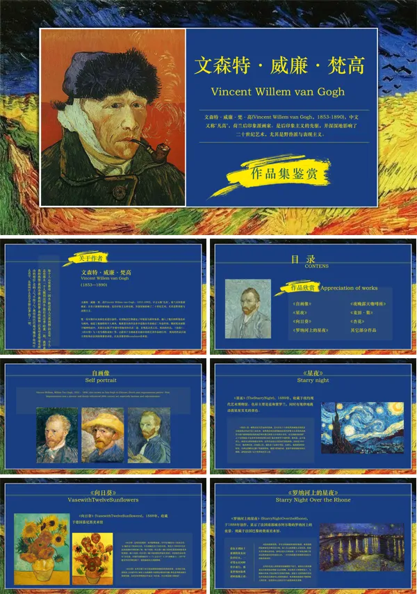 梵高作品鉴赏教学课件PPT模板