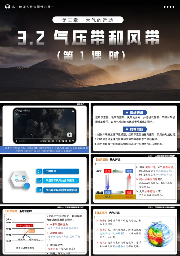 高中地理人教选择性必修一3.2气压带和风带(第1课时)PPT课件含教案