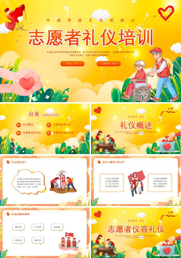 志愿者服务通用礼仪培训PPT课件免费下载