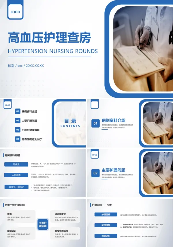 最新高血压护理查房医院授课PPT
