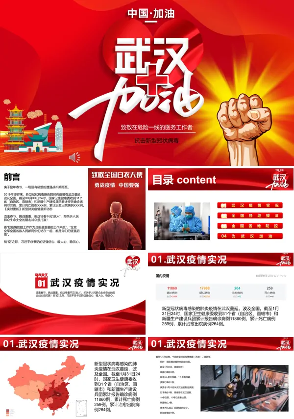 武汉加油ppt