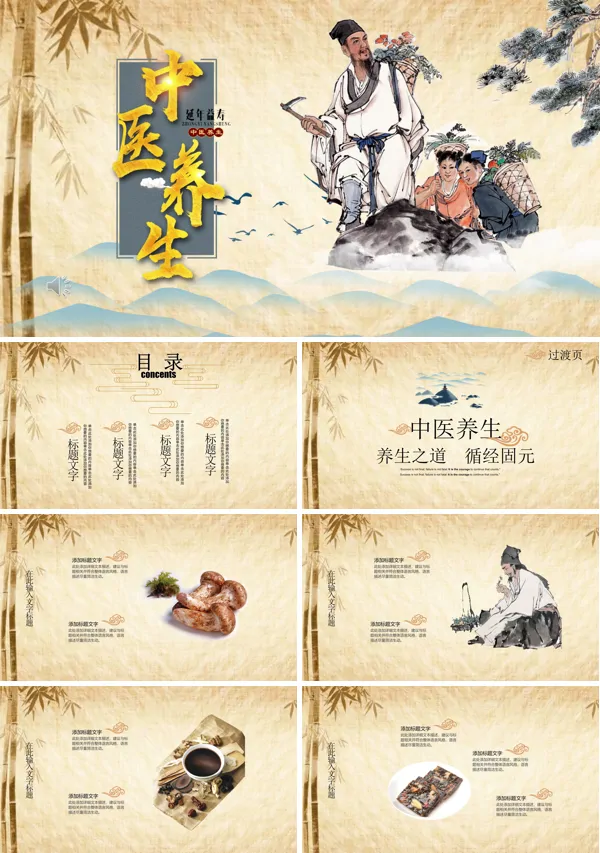中医养生PPT模板