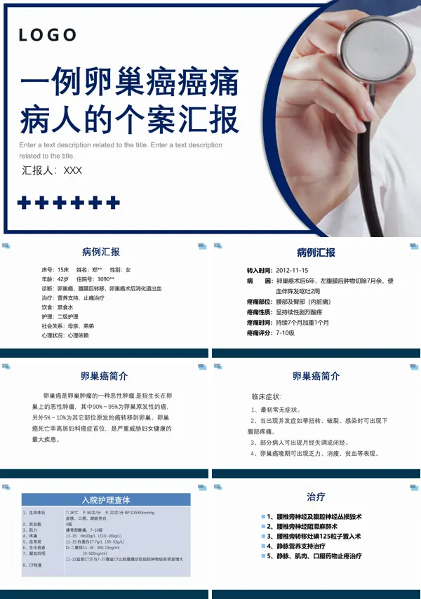 一例卵巢癌癌痛病人的个案汇报PPT课件