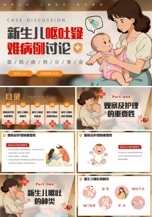 新生儿呕吐疑难病例讨论PPT模板含讲稿
