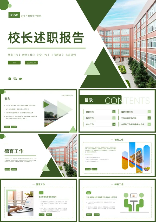 校长岗位述职报告PPT