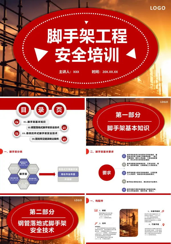 脚手架安全教育培训课件PPT模板