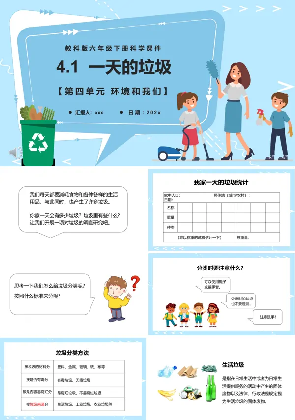 一天的垃圾课件PPT模板