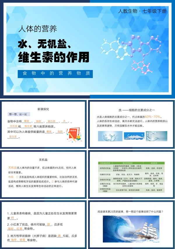 维生素,无机盐,水在人体中的作用PPT课件