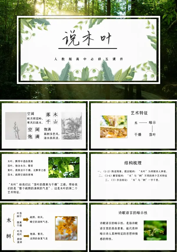 高中语文人教版必修五《说木叶》教学PPT课件