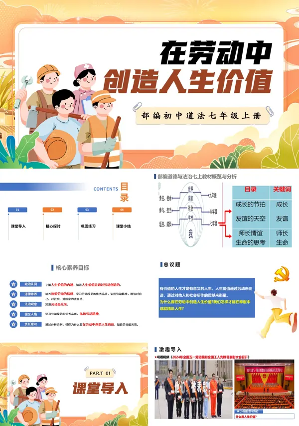 第四单元 4.13.1《在劳动中创造人生价值》七年级上册人教道法ppt课件(教案)