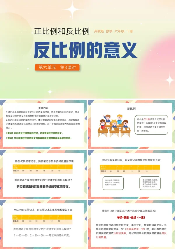 六年级正比例反比例教学课件PPT