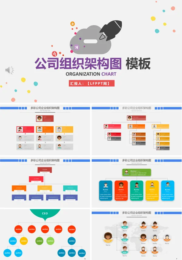 公司组织架构图PPT图表