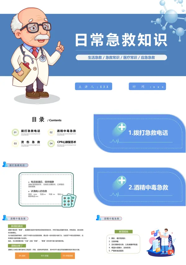 日常急救知识PPT课件下载模板