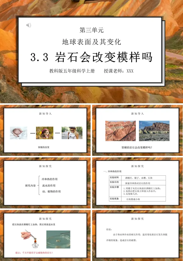 地球表面及其变化-岩石会改变模样吗PPT课件