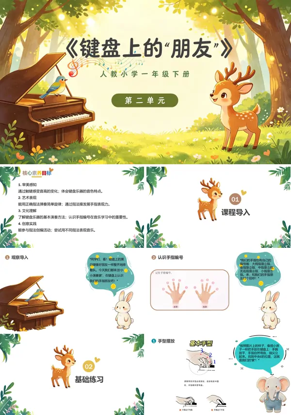 第二单元《键盘上的“朋友”》一年级音乐下册人教ppt课件(教案)