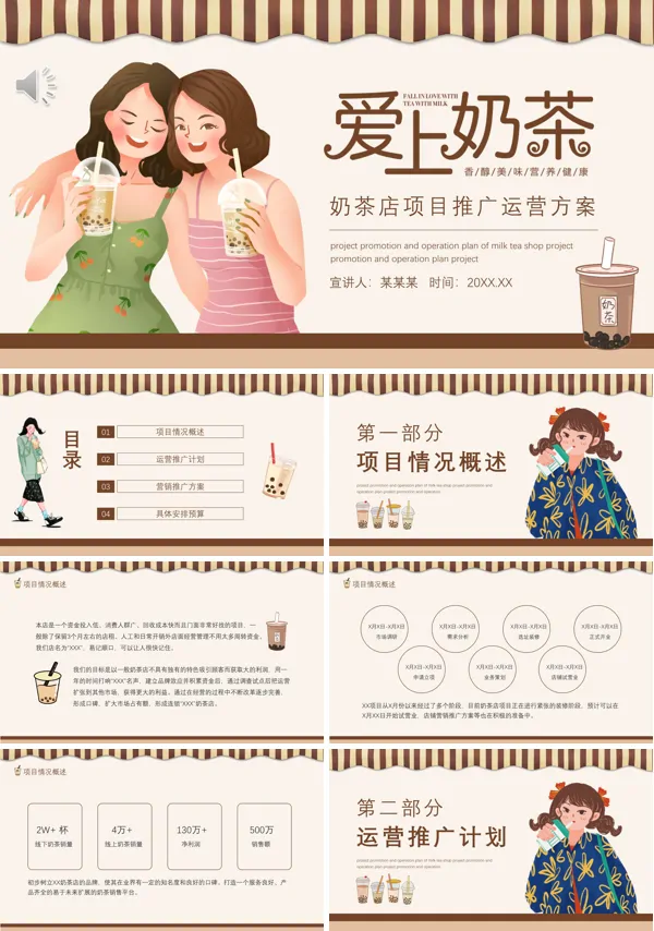 奶茶店营业推广方案PPT