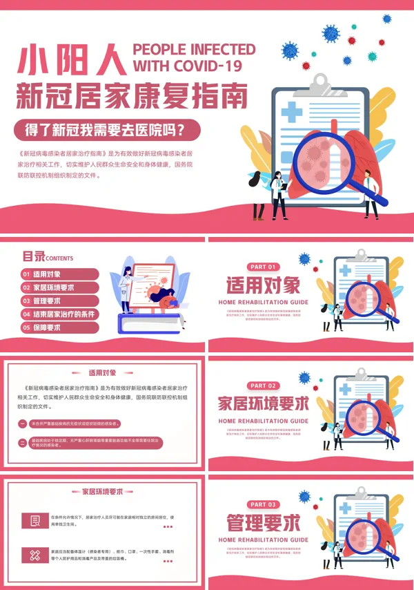 新冠病毒感染者居家康复指南PPT课件