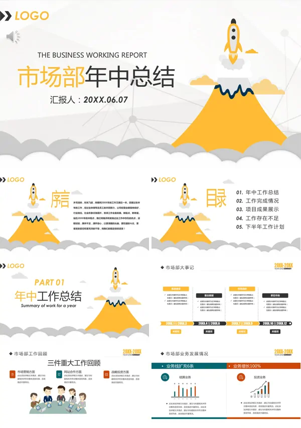 市场部年中总结报告PPT