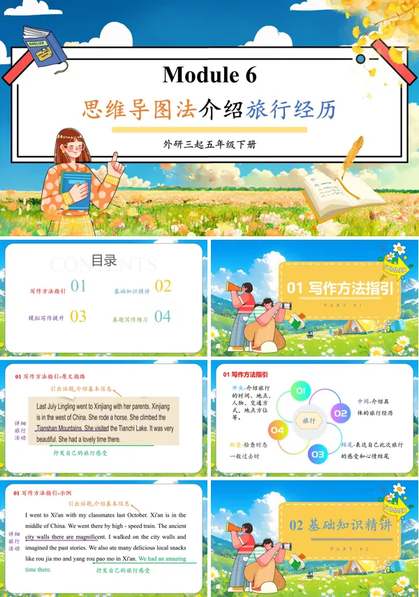 外研五年级英语下册Module6思维导图法介绍旅行经历PPT课件含教案