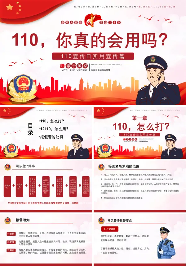 中国人民警察节110你真的会用吗PPT