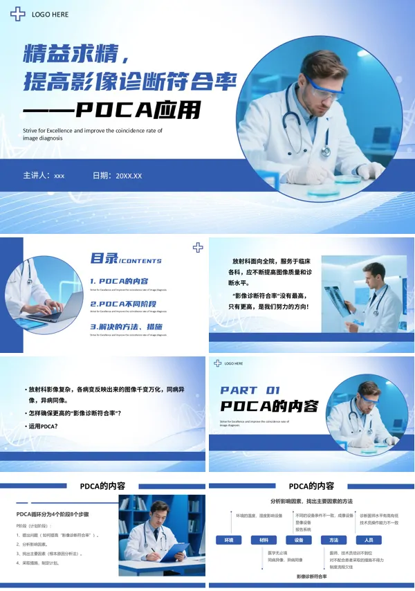 提高影像诊断符合率pdca应用培训课件PPT模板含讲稿
