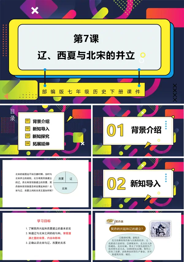 《辽、西夏与北宋的并立》课件PPT模板