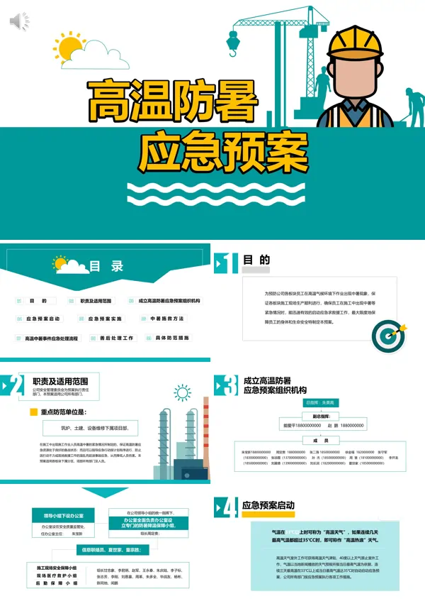 高温防暑PPT模板