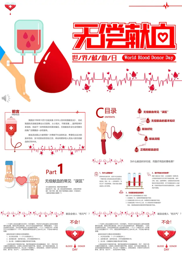 无偿献血ppt模板