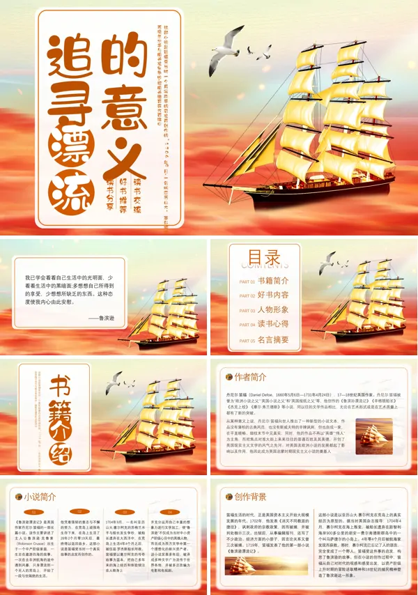 鲁宾逊漂流记PPT读书分享课件