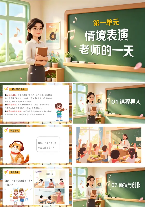 第一单元《老师的一天》三年级上册音乐人教ppt课件(教案)