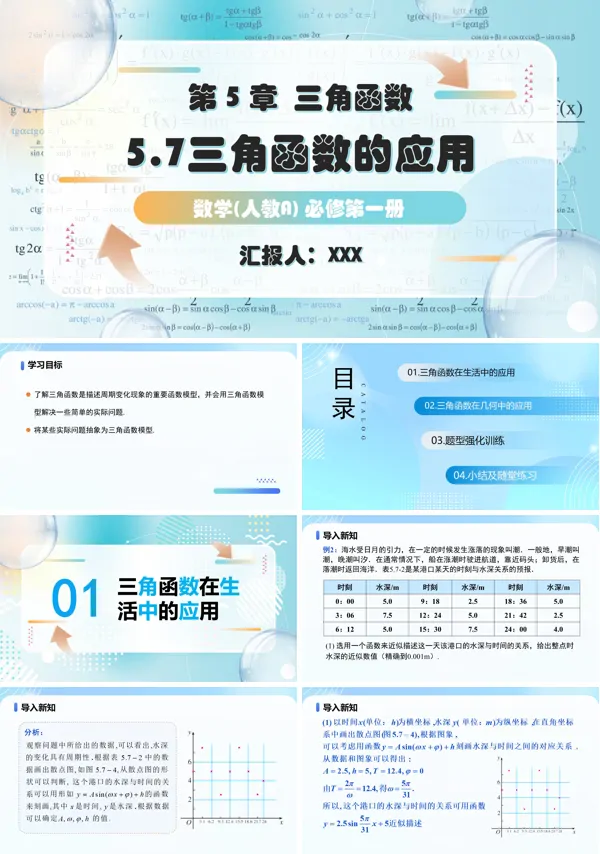 人教高一数学必修第一册5.7三角函数的应用第2课时PPT课件含教案