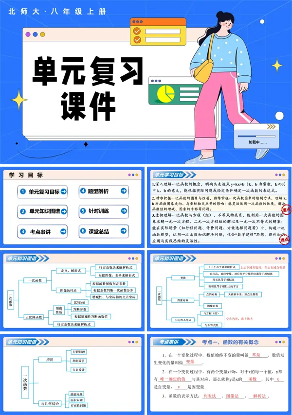 数学北师大八年级上册第四章 一次函数 第四章 一次函数(复习课件)ppt课件含教案