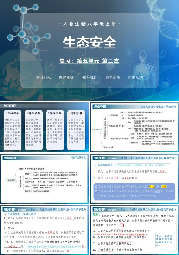 八年级生物上册同步备课系列(人教版2024)第五单元第二章 生态安全(复习课件)ppt课件含知识清单