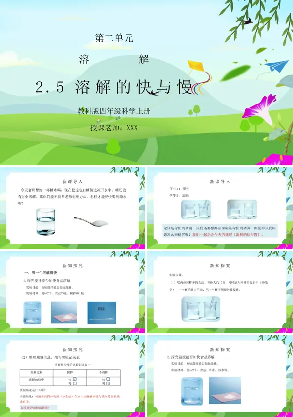 教科版四年级上册《溶解的快与慢》PPT课件
