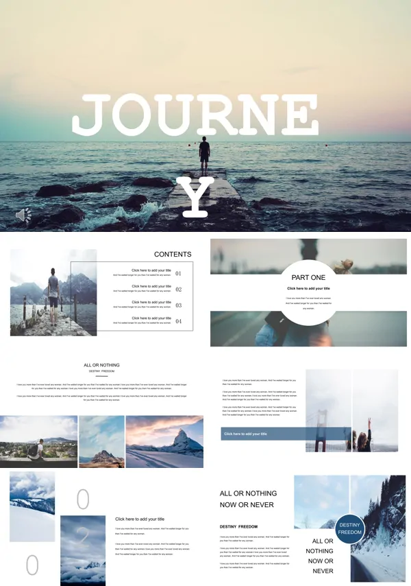 小清新欧美风PPT模板