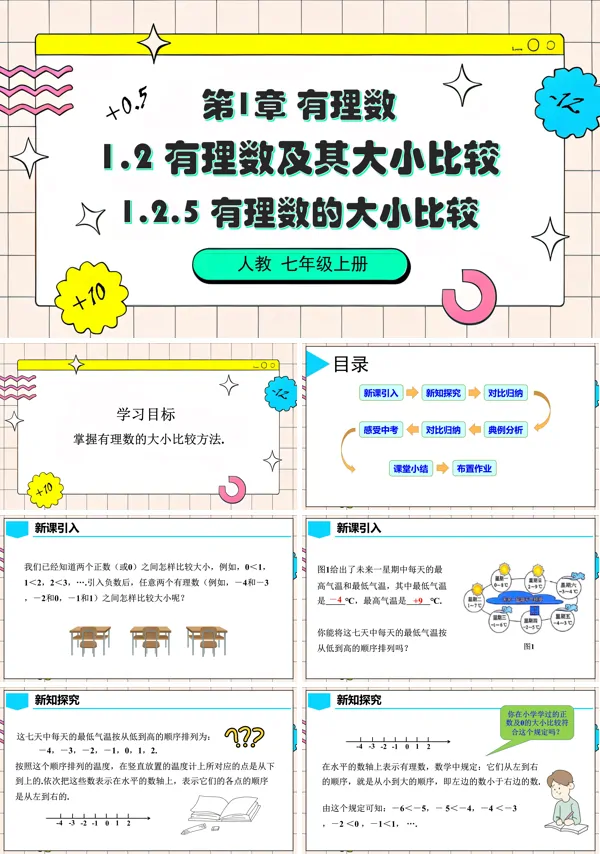 人教七年级数学上册1.2.5 有理数的大小比较PPT课件含教案
