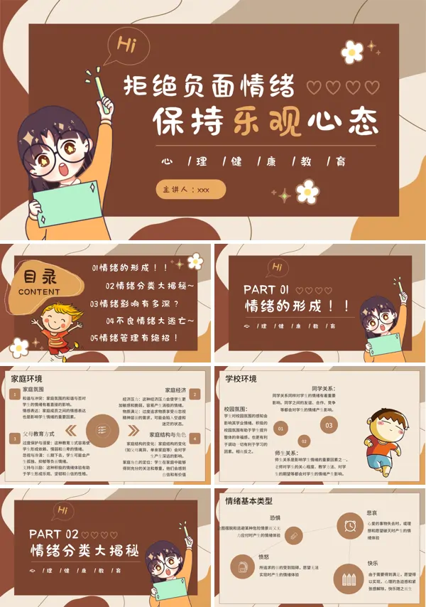 拒绝负面情绪保持乐观心态PPT模板含讲稿