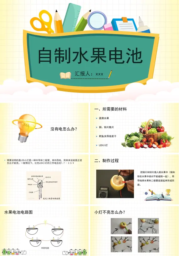 自制水果电池PPT
