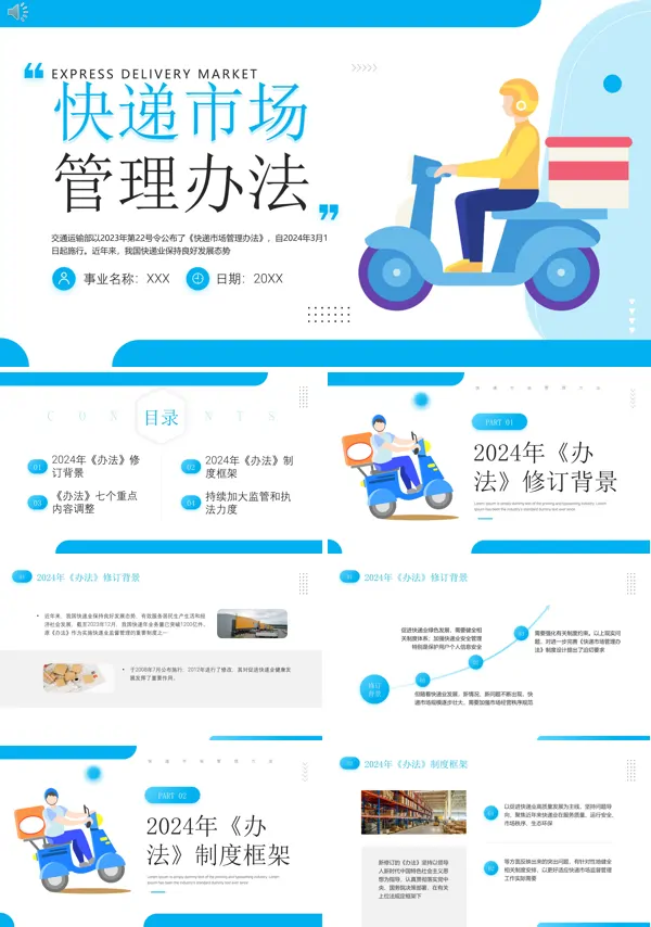 快递市场管理办法学习PPT课件免费下载