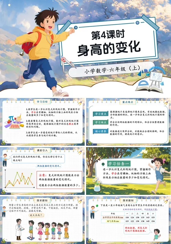 北师大数学六年级上册第五单元第4课时身高的变化PPT课件含教案
