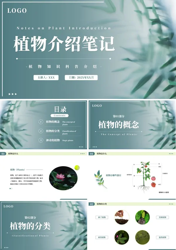 各种植物介绍课件PPT模板