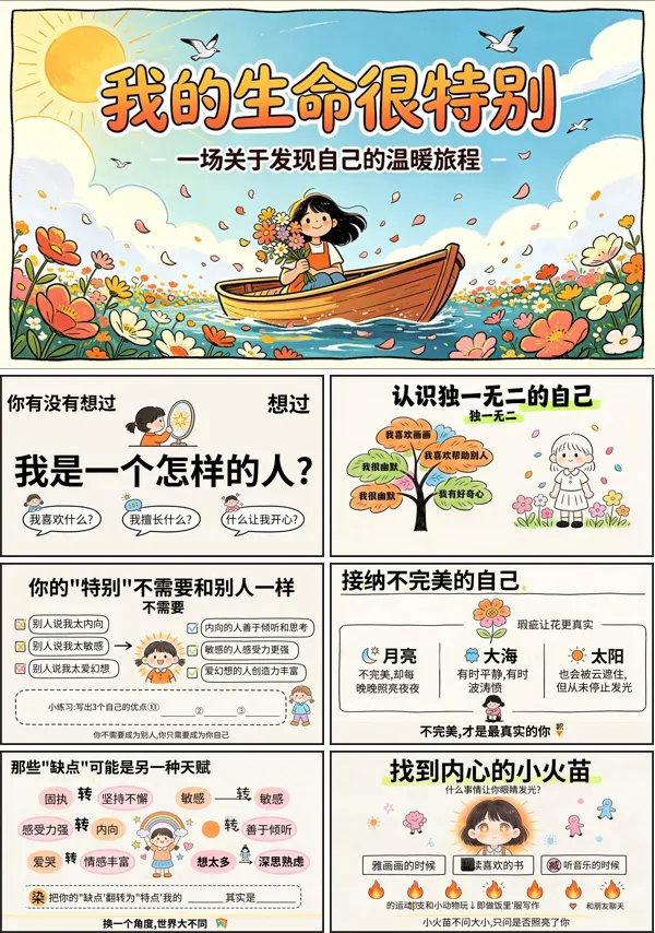 小学德育主题班会课件我的生命很特别认识自我PPT含讲稿