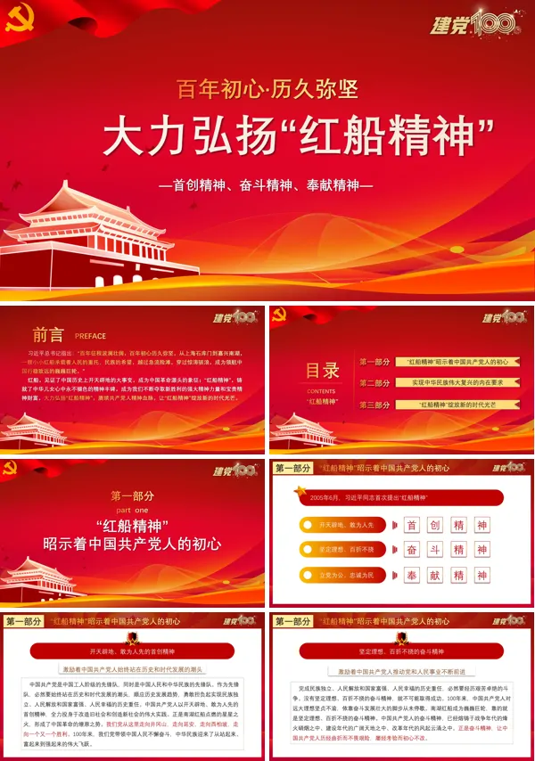 学习红船精神ppt模板