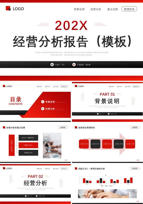 公司财务报告经营分析动态PPT模板完整版