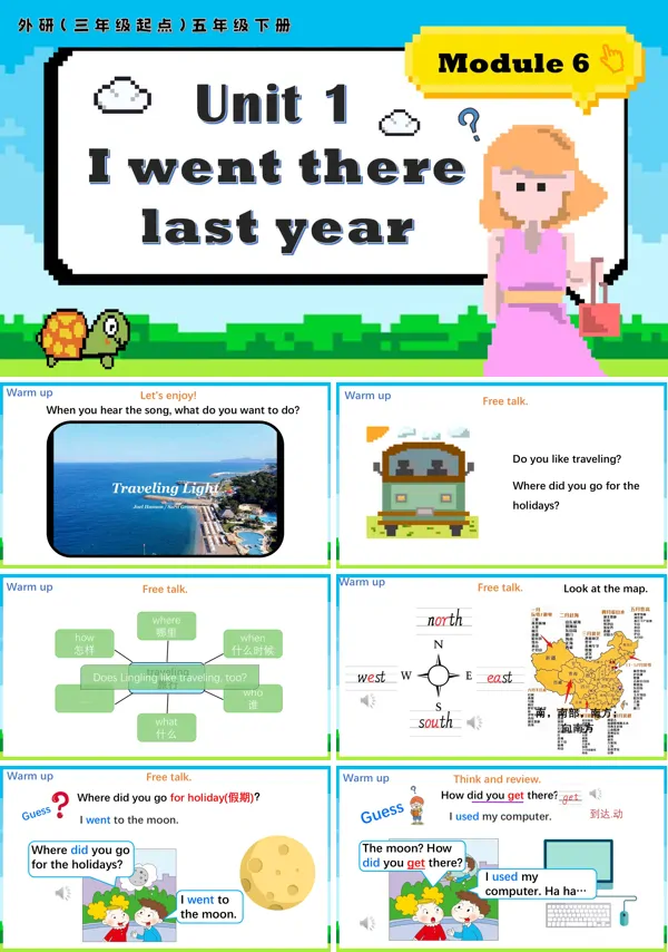外研五年级英语下册Module6 Unit1 I went there last year PPT课件含教案
