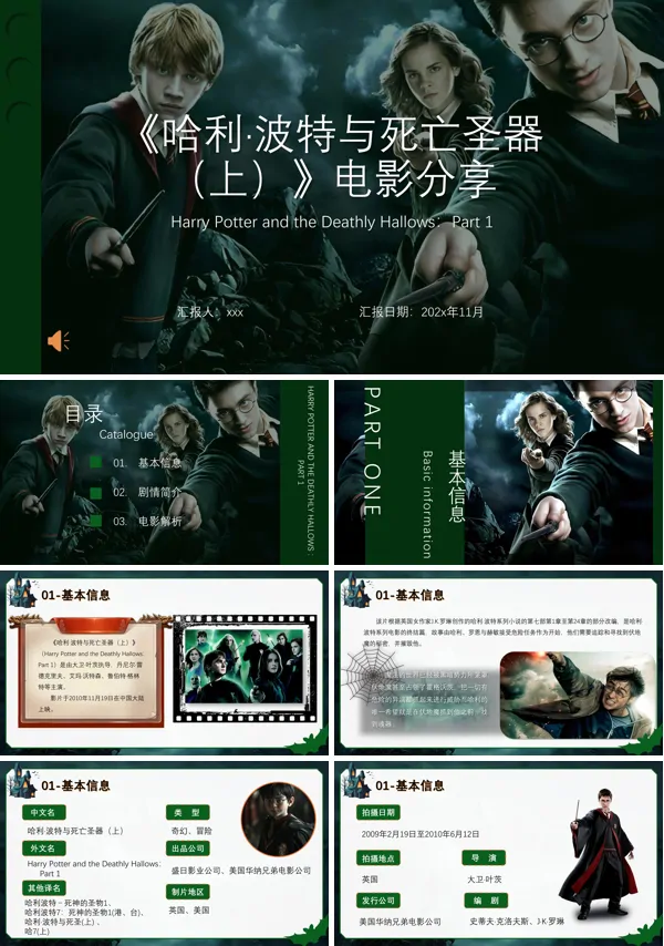 哈利·波特与死亡圣器(上)电影分享PPT含讲稿