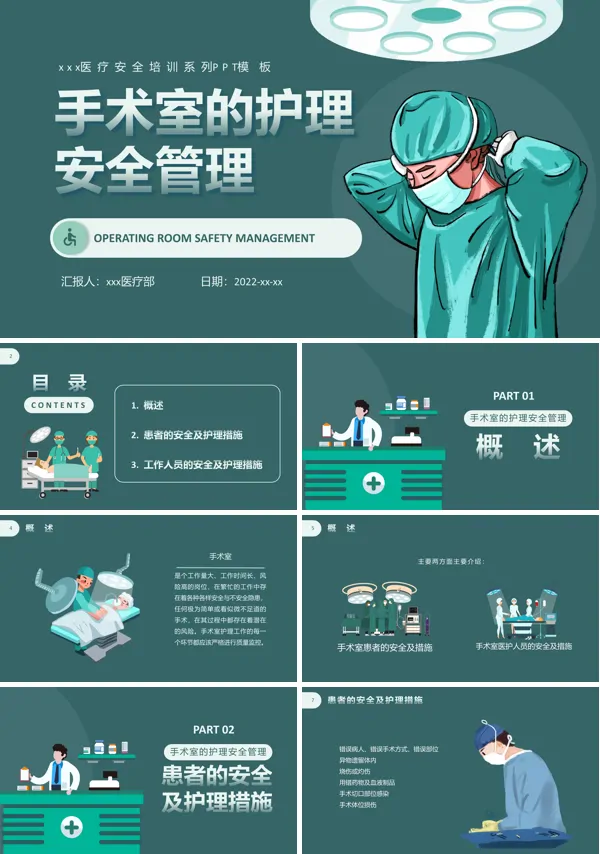 手术室的护理安全管理培训PPT下载模板