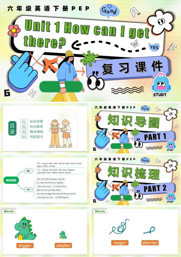 六年级英语下册Unit1 How tall are you?单元复习PPT课件含教案