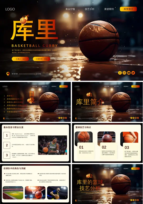 NBA球星库里PPT
