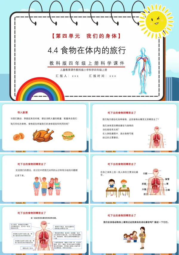 食物在体内的旅行人体器官小学科学课件PPT下载模板